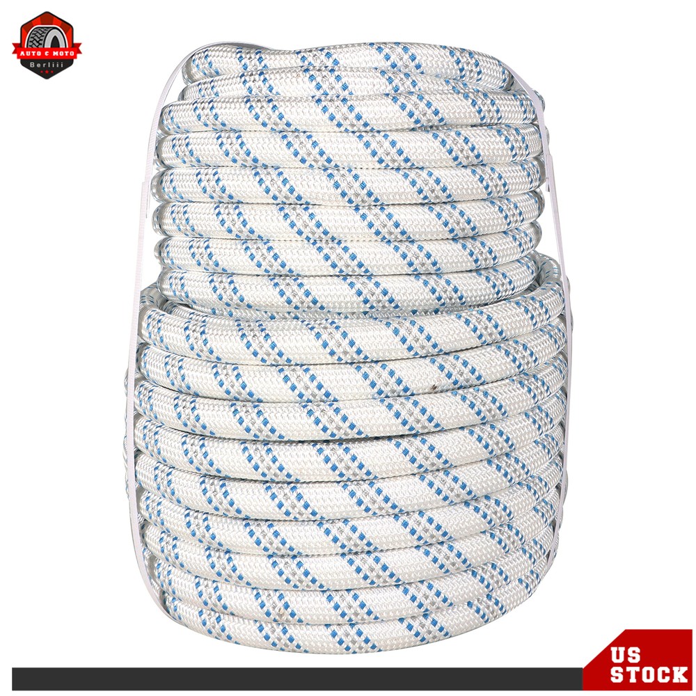 3/4in x150ft Arborist Bull Rope Pulling Rigging Line Double Braid Polyester Rope