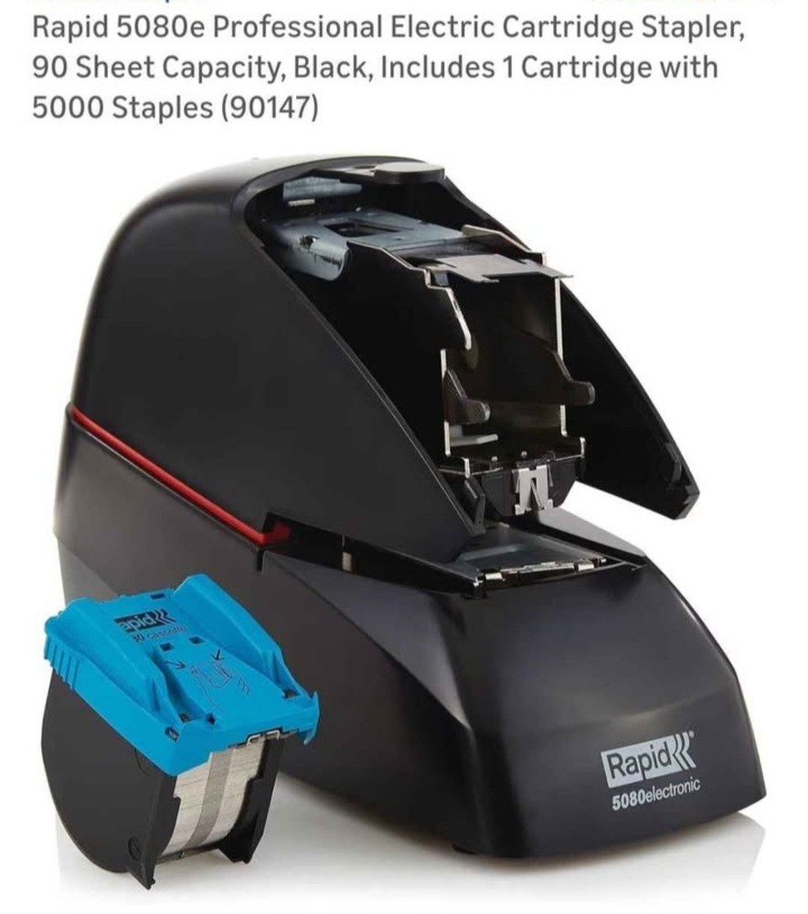 Rapid 5080e Professional Electric Stapler - 5000 Staple Capacity. 2-90 Sheets