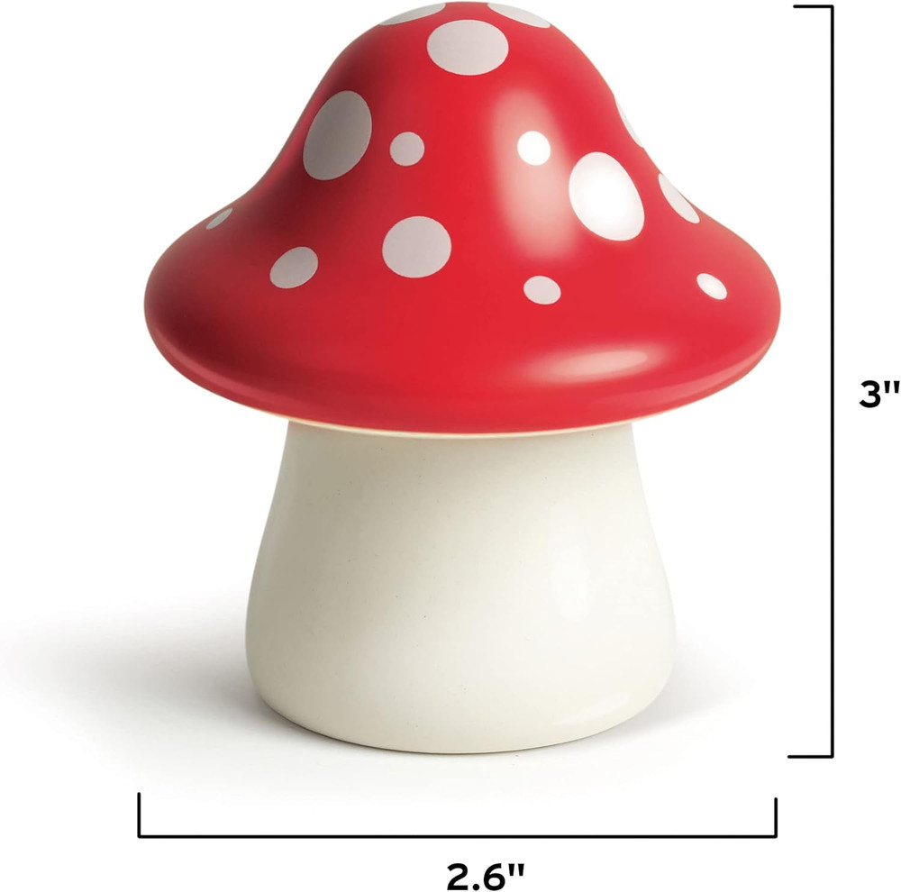 Merry Mushroom, Decorative Ceramic Match Striker and Storage
