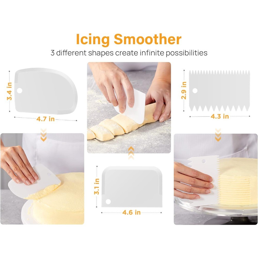 22PCS Cake Decorating Set with Aluminum Turntable, Tips and Tools