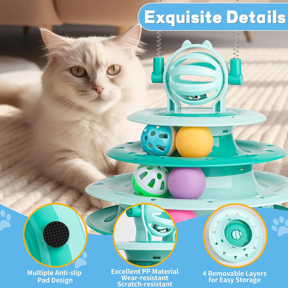 Cat Toy Interactive Pet Plaything for Indoor Kitten Interactive Kitty Puzzle Bal