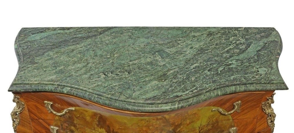 Antique Commode, Bombe, Louis XV Style Marble-Top, Brass Ormolu, 1900's!