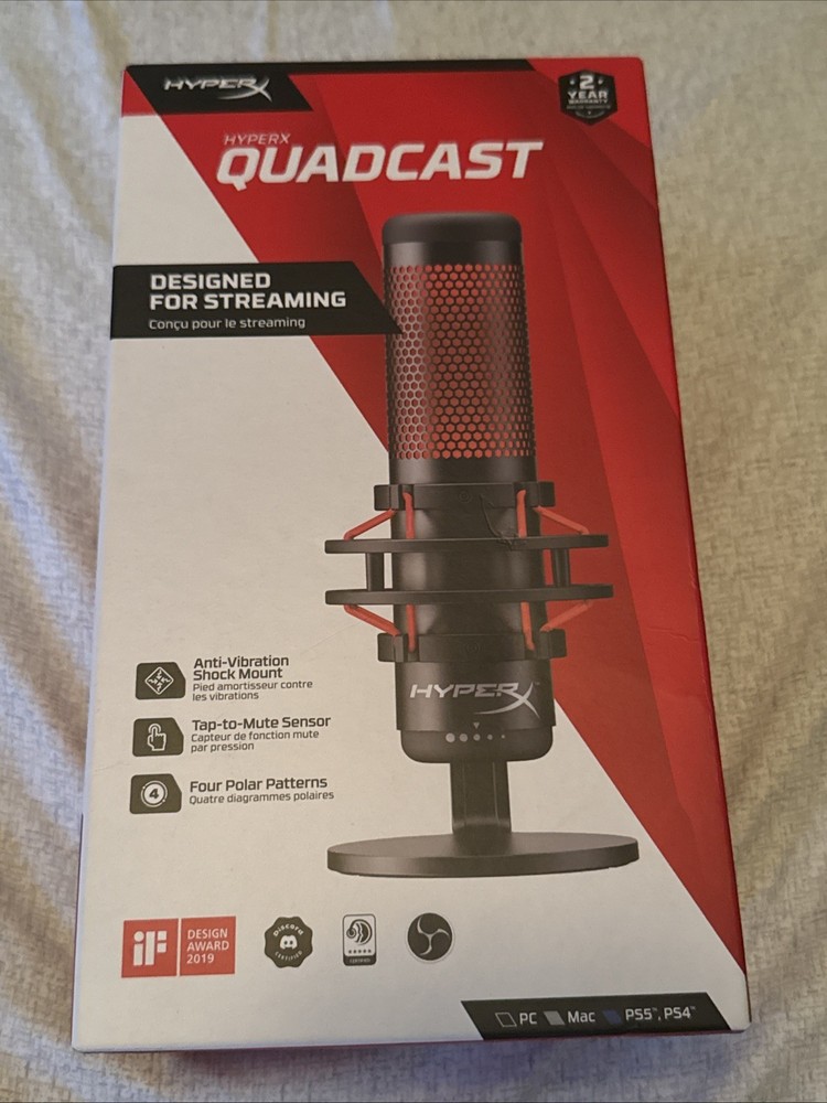 HyperX QuadCast USB Condenser Gaming Microphone For PS4/PS5/PC/Mac