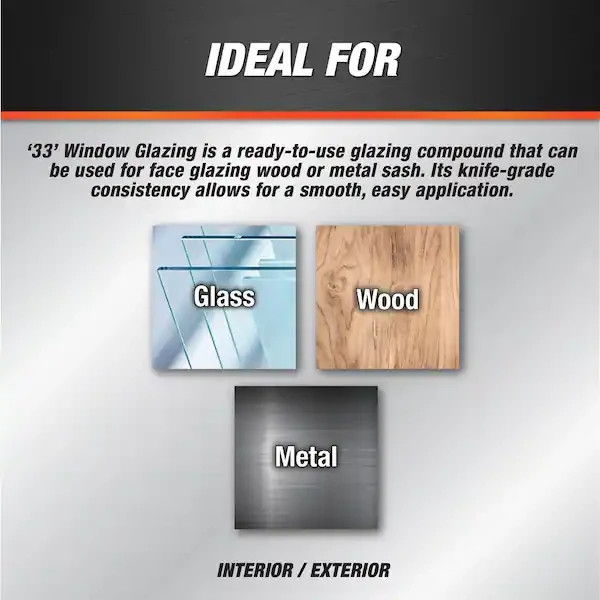 33' 32Oz. White Window Glazing