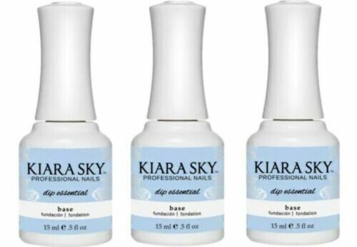 Kiara Sky Dip Essential Base - Base Layer Polish for Powder Manicure 3 Bottles