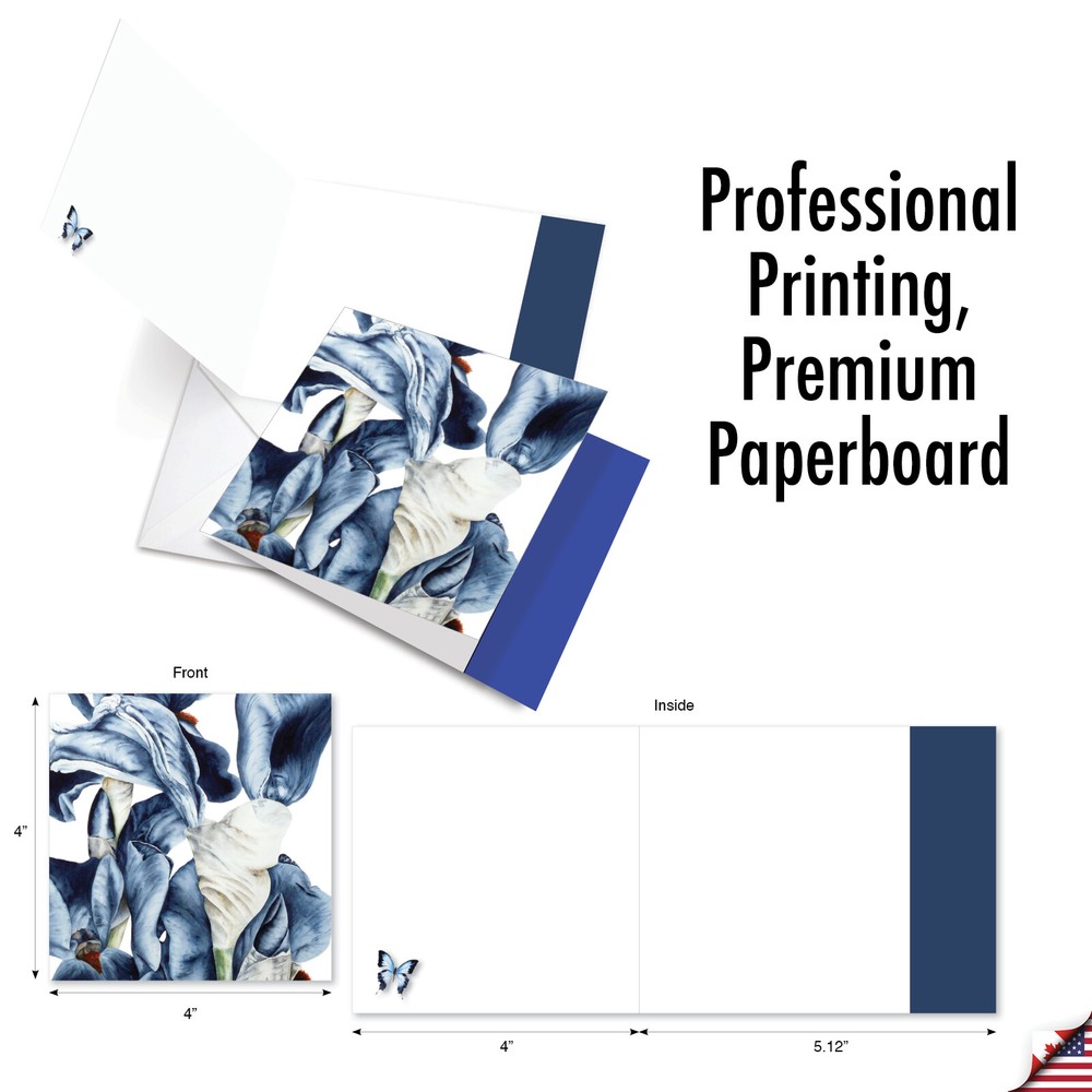 10 Assorted All Occasion Blank Note Cards Pack - Iridescent Iris