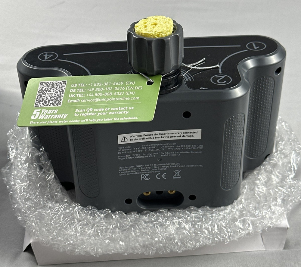 RainPoint 4-Zone Water Timer ITV405 Digital Hose Faucet Irrigation Controller