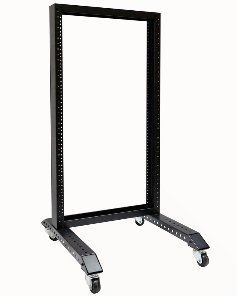 Raising Electronics 15U Rack Movable 19'' 2 Post Open Frame Heavy Duty IT Networ