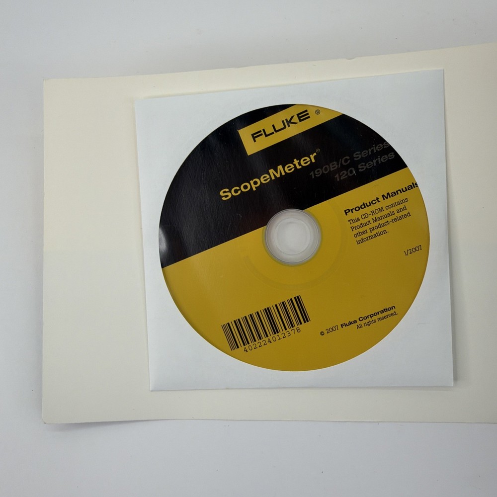 Fluke 123 Industrial Scope Meter C120 + USERS MANUAL + Software