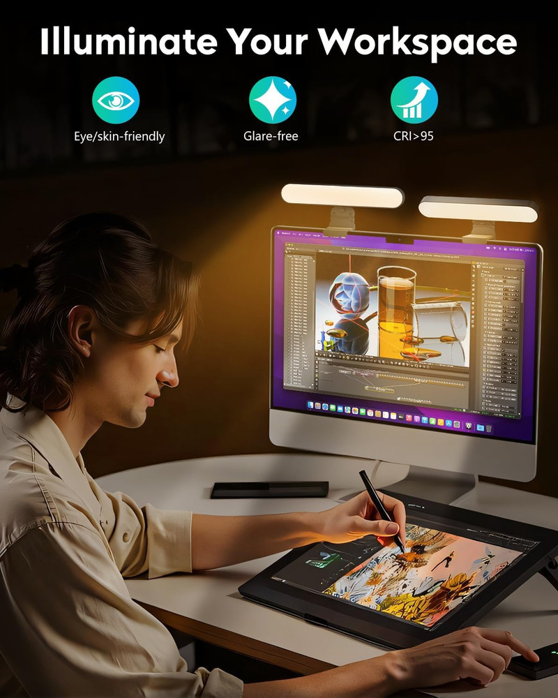 Video Conference Lighting, LED Streaming Light for Video Calls, Webcam Light wit