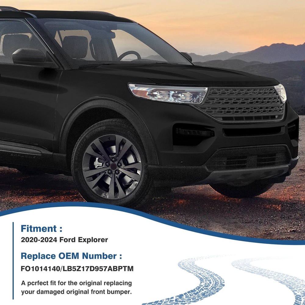 Front Bumper Plastic For 2020-2025 Ford Explorer Black