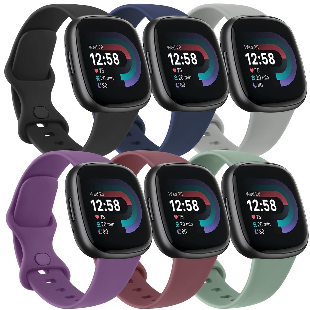 6 PACK Bands Compatible with Fitbit Versa 4 / Versa 3 / Fitbit Sense 2 / Sens...