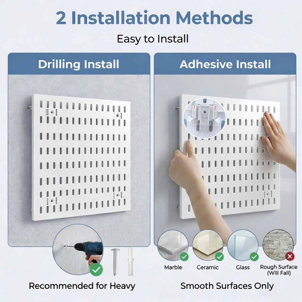 Peg Board, 24"x36" Pegboard Wall Organizer, Includes 6PCS White Peg Boards an...