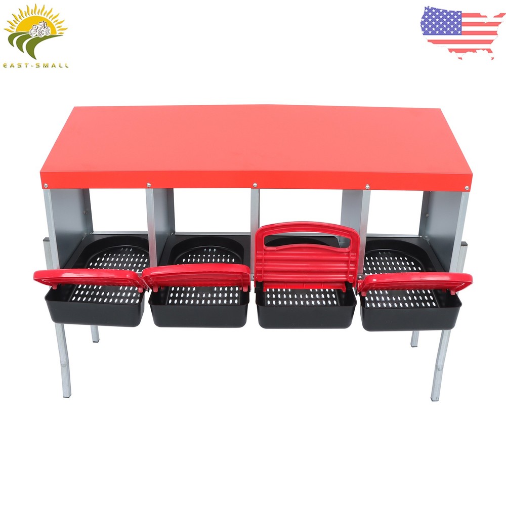 Roll Out Chicken Nesting Boxes 4 Hole For Laying Eggs Coop Compartment