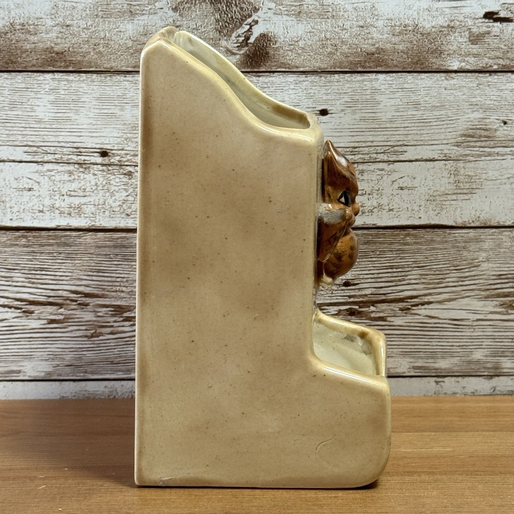 Vintage Ceramic Wall Match Holder Owl - VC 1977 -