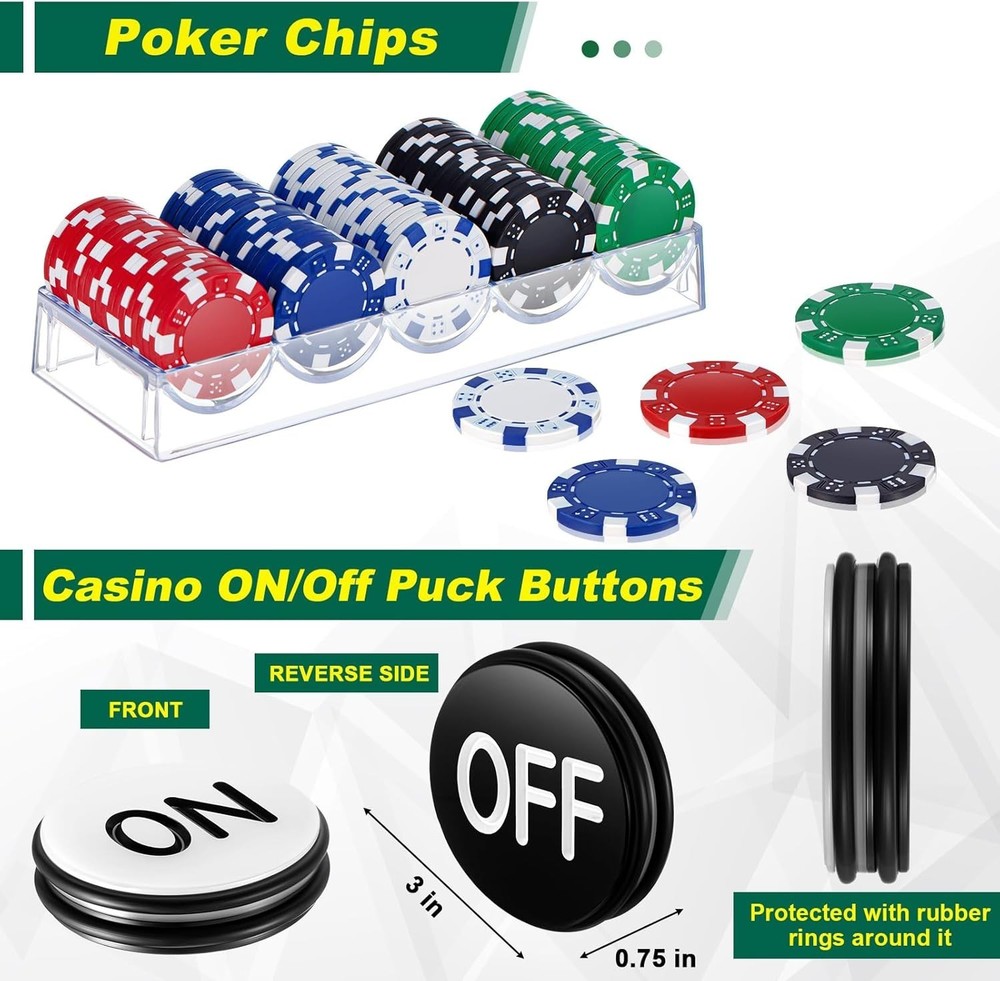 Craps Tabletop Game Set Includes 35x70 Rubber Tabletop Layout Mat Craps Diamond