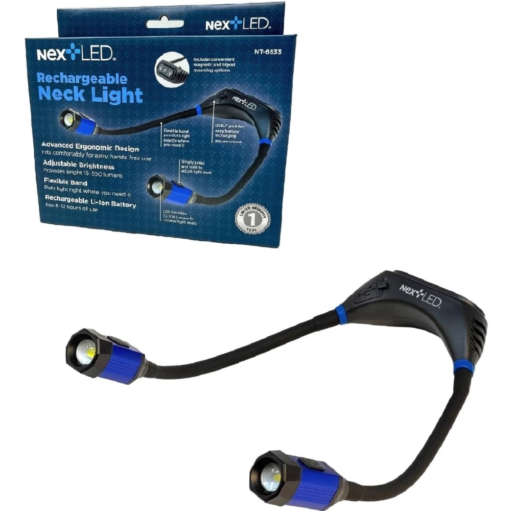 Flexible USB-C Rechargeable Neck Work Light - Waterproof & Impact Resistant