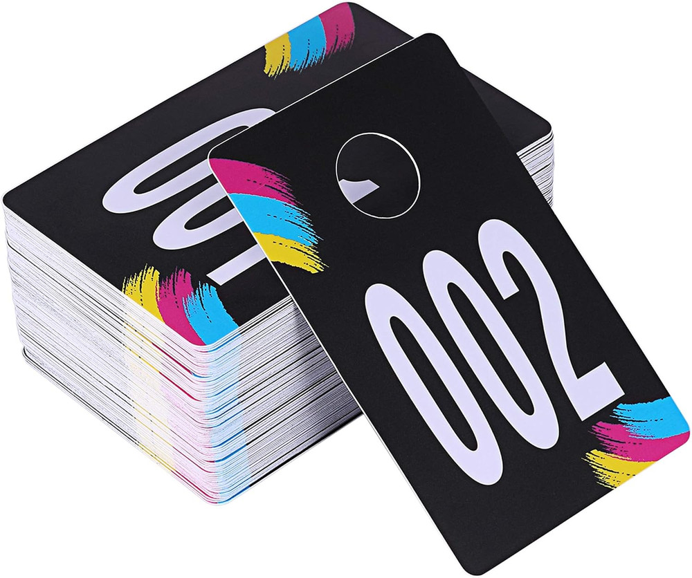 1 to 100 Live Plastic Number Tags Normal & Reverse Mirror Image Coat Room Check