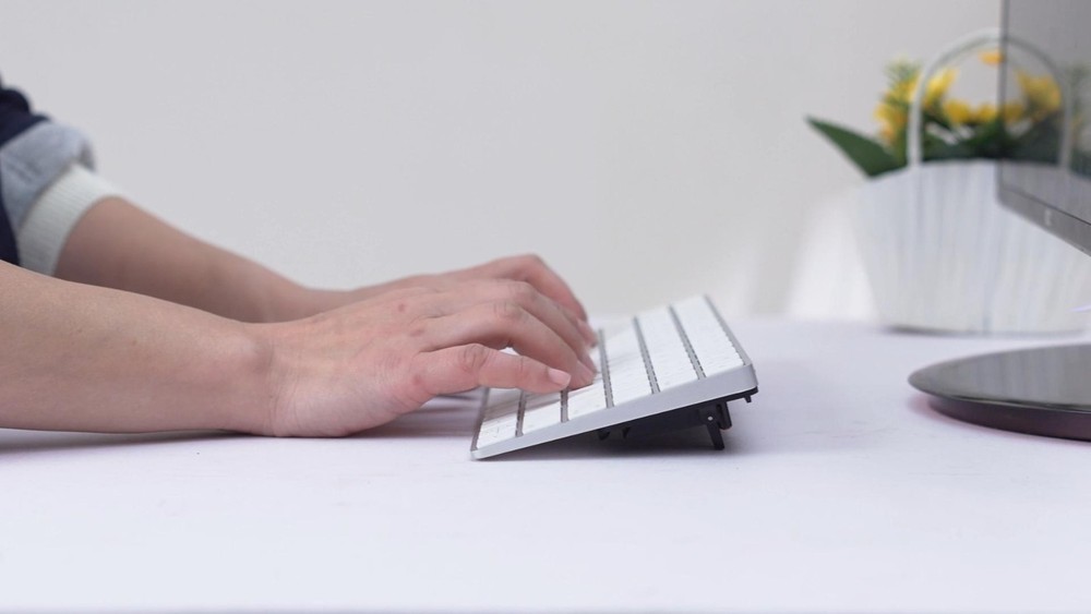 Adjustable Ergonomic Keyboard Stand Riser for Desktop, Non-Slip Holder, Orange