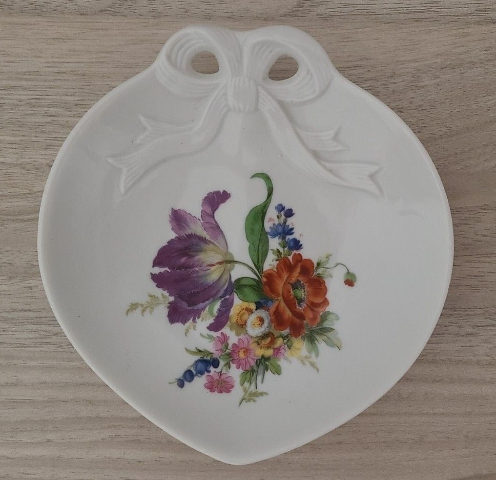 INTERPRESENT KJ W. GERMANY FLORAL TRINKET CANDY DISH