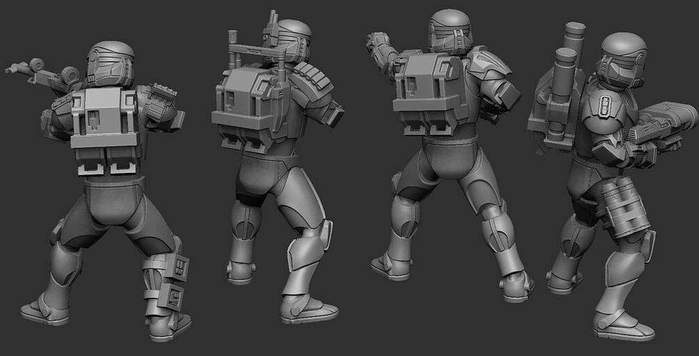 Delta Squad (4) - DARK FIRE | Legion compatible - 3D printed