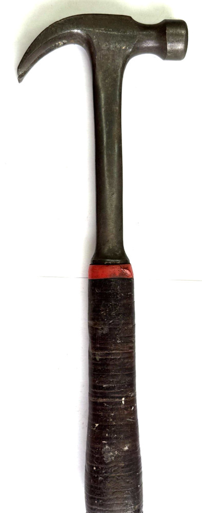 Buck Bros Curved Claw Leather Stacked Handle Hammer, Used