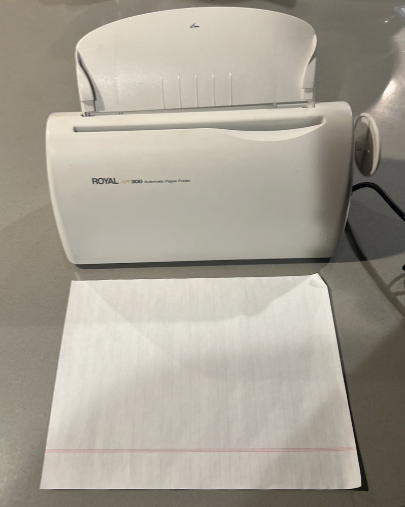 Royal APF300 Automatic 3-Sheet Letter Folder 1500 Sheets Per Hour Tested Clean