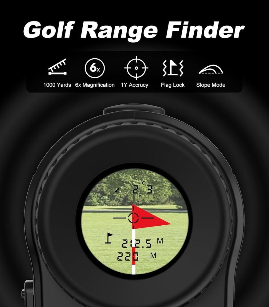 Lightweight Golf Rangefinder - Accurate 1000 Yards with Slope Compensation Tech