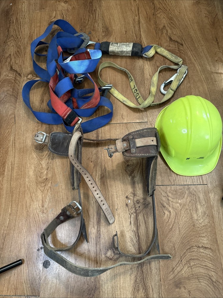 BASHLIN 140-DS TREE CLIMBING SPIKES WITH HARNESS ABE HARD HAT