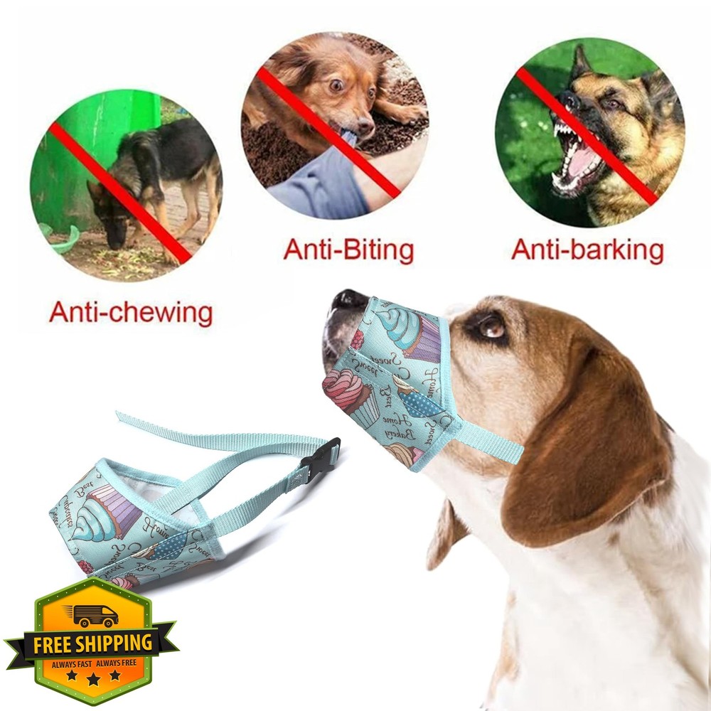 Soft Nylon Dog Muzzle XS Light Blue Prevent Biting