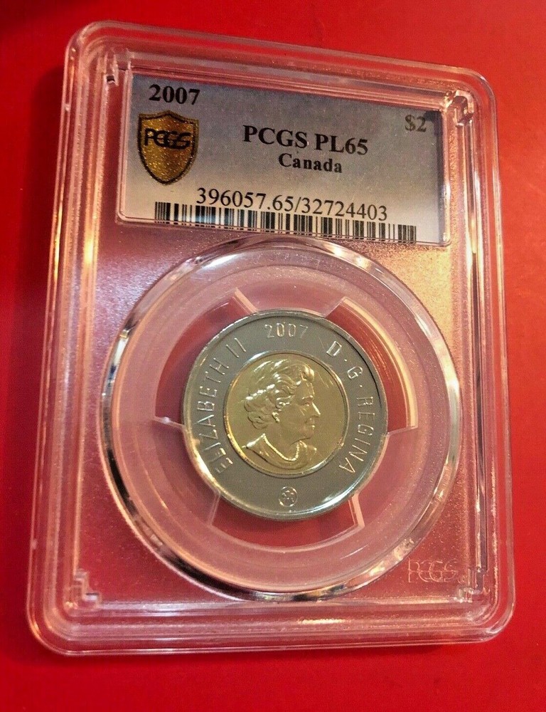 2007 $2 PCGS PL65 CANADA TOONIE PROOF HIGH GRADE
