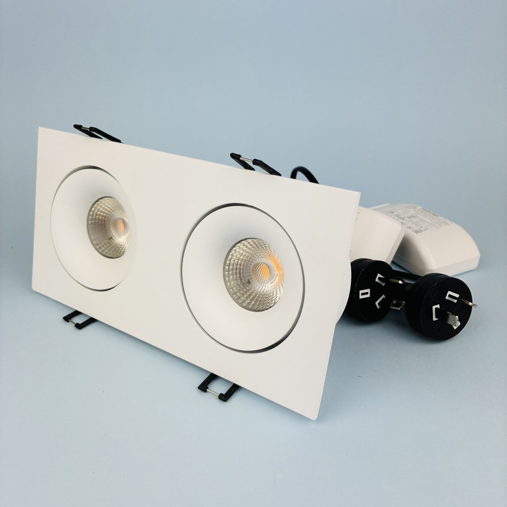 EST Core Hoop Smooth Frame 2.0 Recessed Twin White Adjustable Downlight