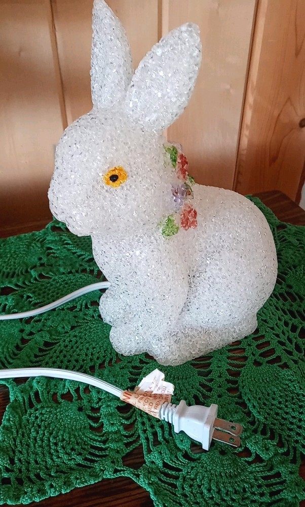 Easter Spring Bunny Rabbit Melted Plastic Ele Light Up Night Light 70in Cord