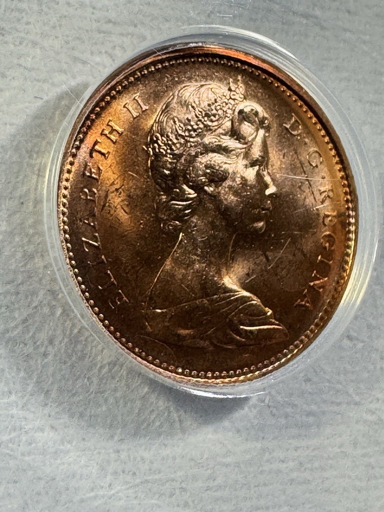 1965 Canada 1 Cent Type 4 Large Beads Pointed 5 Graded MS 64 RD by ANACS