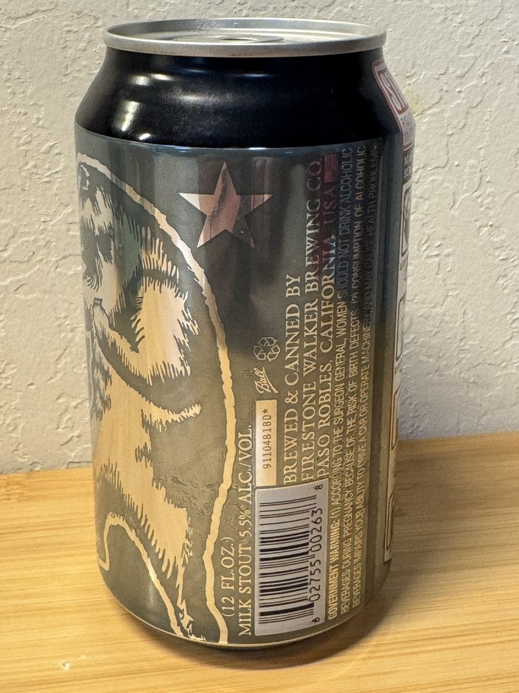 Firestone Nitro Merlin Milk Stout - Empty Beer Can - Bottom Opened