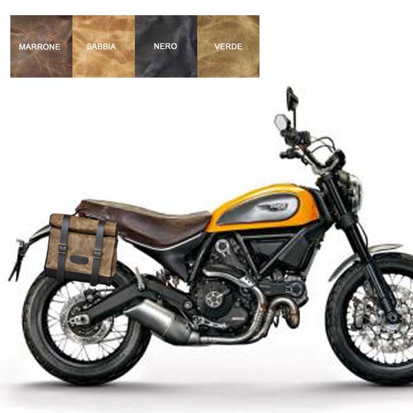 Small Left Quick Release Bag Kit Brown for Ducati Scrambler 400 800