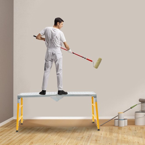 Portable Work Platform Adjustable with Folding Legs for Workshop/Garage/Office