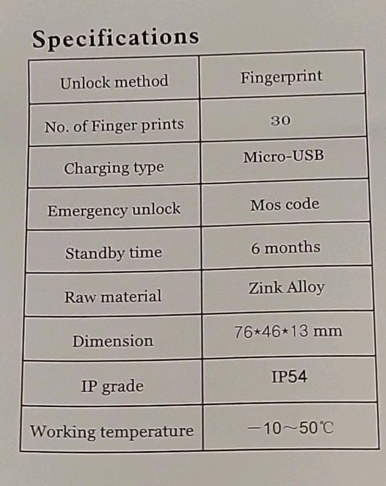 New Fingerprint Padlock, Waterproof