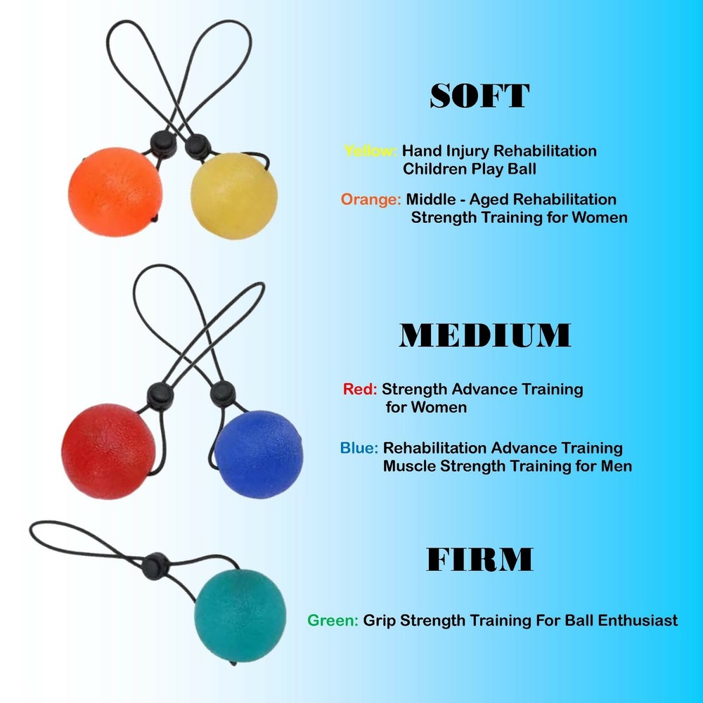 AdorePro Secure Stress Ball On A String 2 Squeeze Balls Hand Grip Therapy Relief
