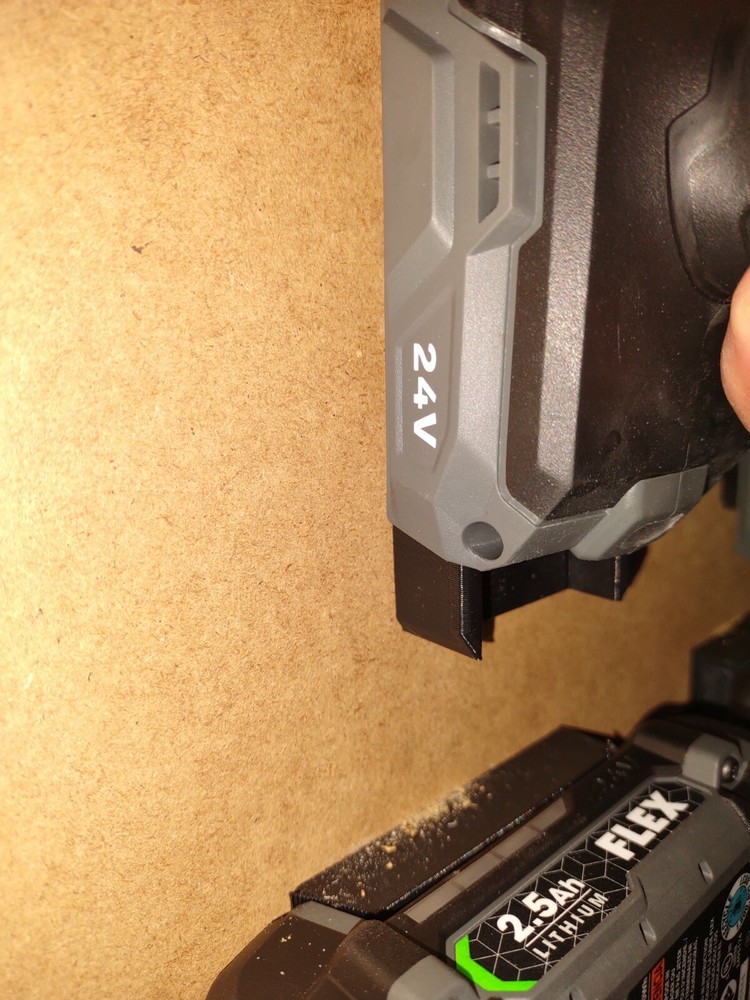 Combo pack FLEX 24v / 24 volt battery & tool holder wall or shelf mount