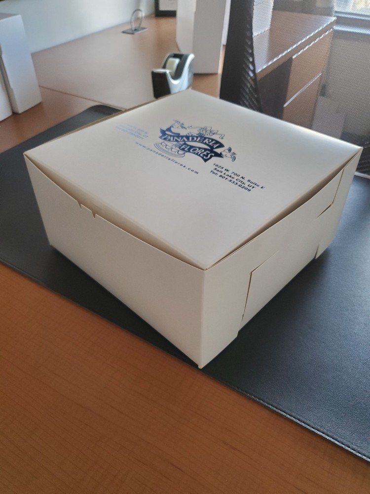 100 blank White Cardboard Cake Box 10x10x5