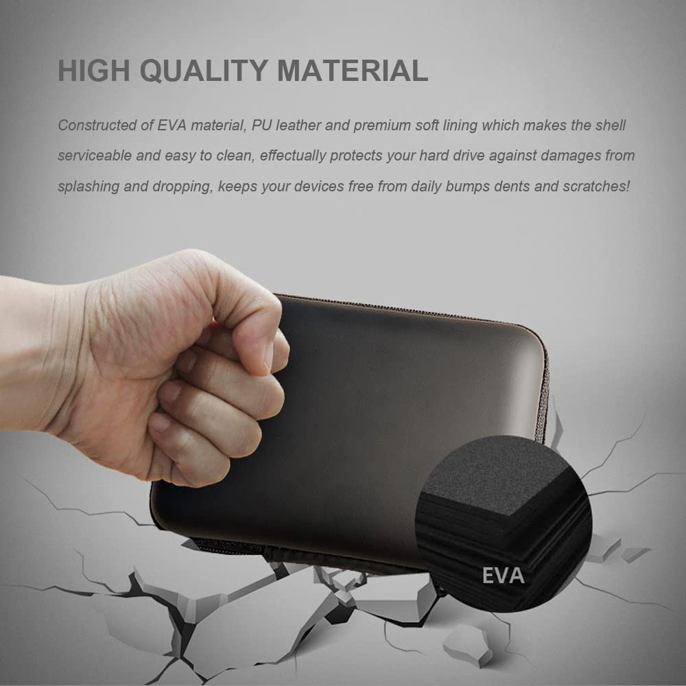 Hard Drive Carrying Case Storage Organizer Bag Multi-Purpose Universal Carry ...