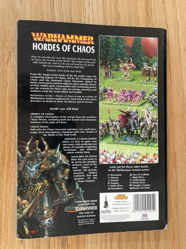 Hoards of Chaos Codex Army Book 2001 Games Workshop Warhammer Edition: First