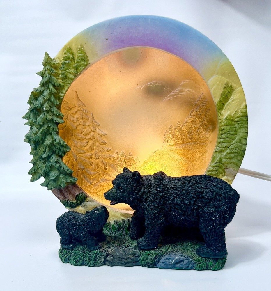 Bears Light Up Night Light , TV Lamp , Resin , Rustic ,