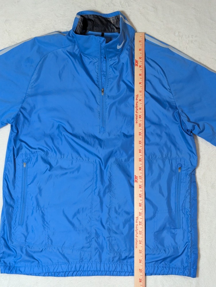 Nike Golf Windbreaker Men’s Medium 1/2 Zip Pullover Short Sleeve Blue