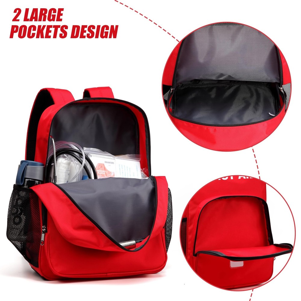 First Aid Backpack Emergency Medical Empty Waterproof Survival First Responde...