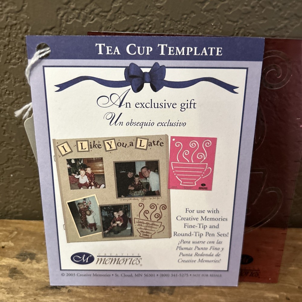 New Creative Memories Scrapbooking Tea Cup Template 2003 Exclusive Gift
