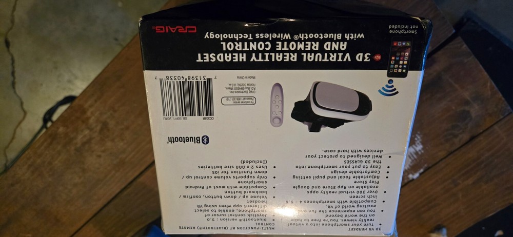 3D Virtual Reality VR headset with Glasses and Remote for smartphone