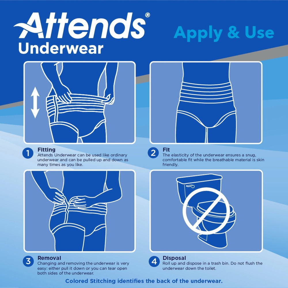 Attends Disposable Underwear Large Heavy 18 Ct