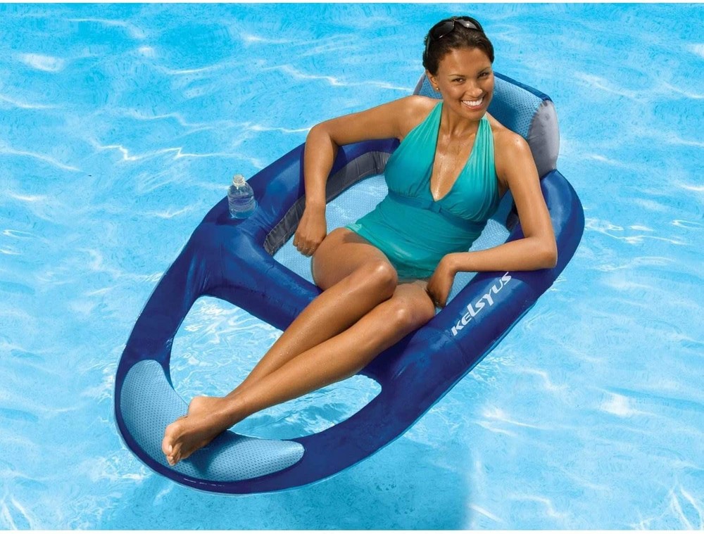 Spring Float Pool Lounger Chair - Lightweight, Easy-Inflate, Comfortable Design